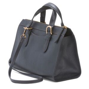 Fossil Tessa Black Leather Solid Handbag